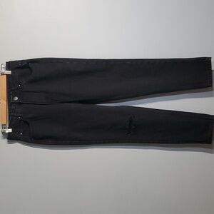 Nasty Gal women's size 6 jeans black 100% cotton distressed ripped hole in knee